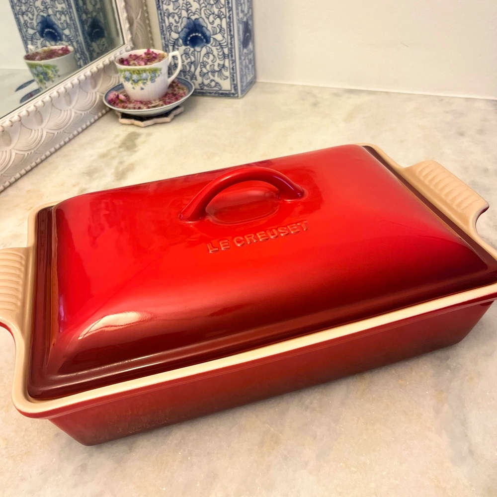 Le Creuset; Heritage Rectangular Casserole, Cerise